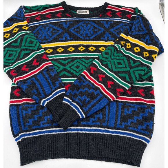 Shelter Bay by Arrow Wool Blend Pullover Sweater Men's Size XL Multi Color VTG - Picture 1 of 10